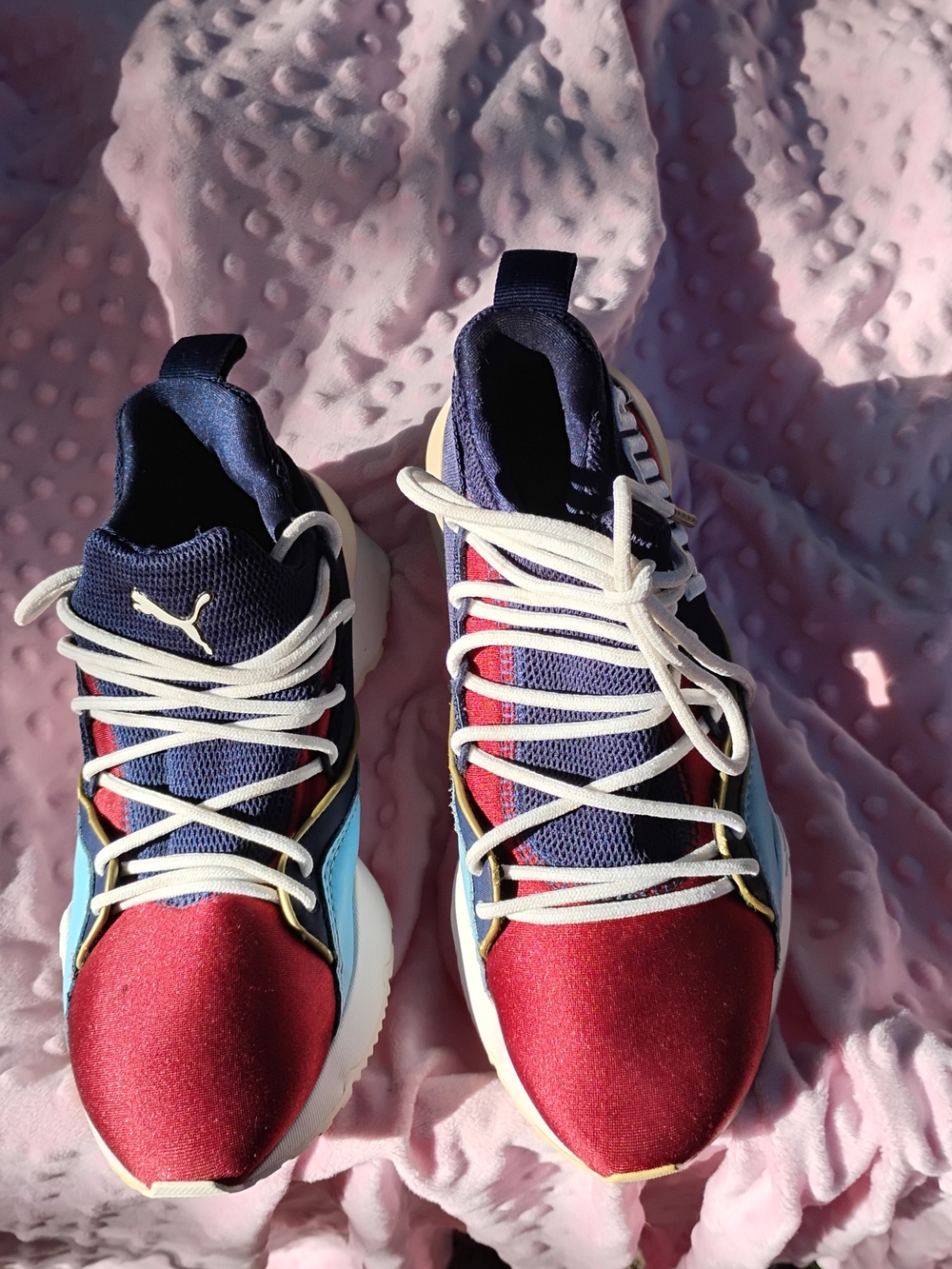 PUMA Kids Multicolor Athletic Sneakers - Red/Navy/Blue